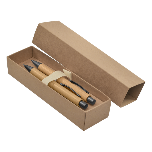 Bambowie Gift Set promotional writing set in bamboo laser engraved with your company logo