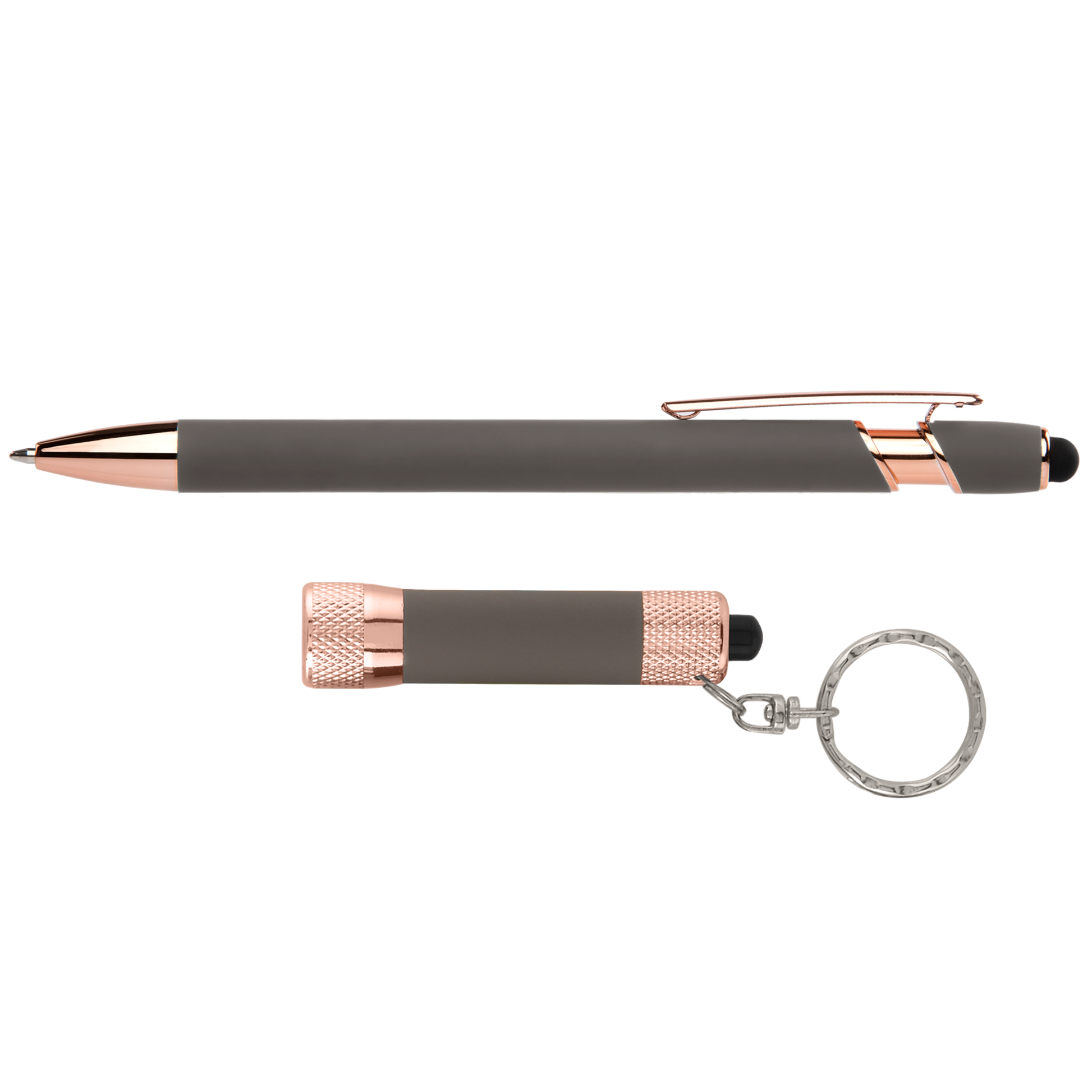 Prince Softy Rose Gold Gift Set with Window Box promotional pen in taupe printed with your company logo