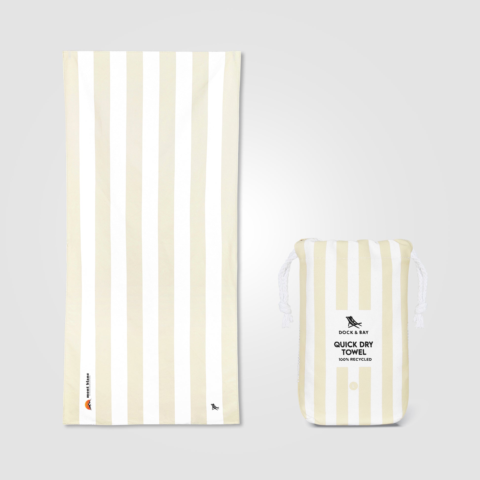 Dock & Bay© Quick Dry Towel promotional towel in beige printed with your company logo