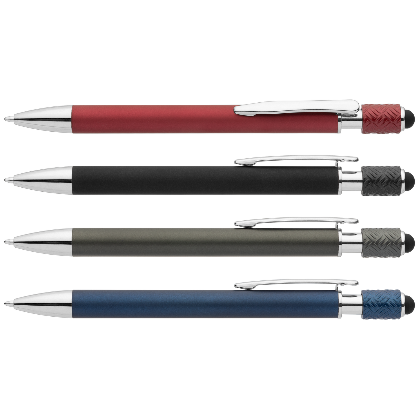 Wave Aluminium Spinner Stylus Pen promotional pen in assorted colours laser engraved with your company logo