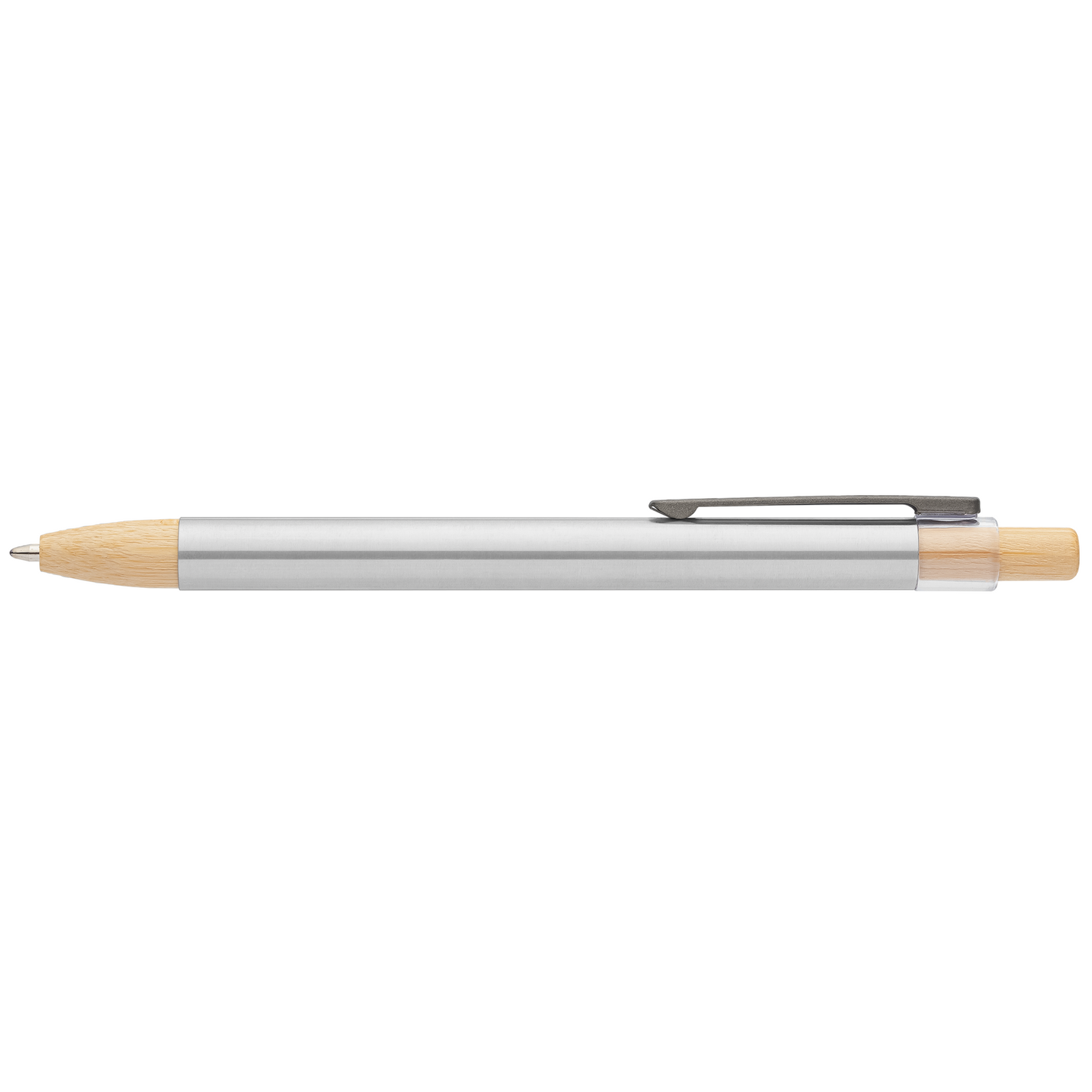 Nova Recycled Stainless Steel Pen promotional pen in chrome printed with your company logo