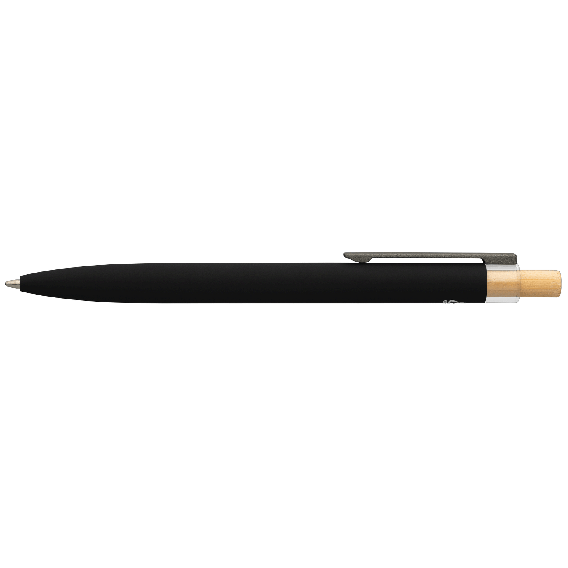 Reborn Recycled Aluminium Deluxe Pen promotional pen in black laser engraved with your company logo