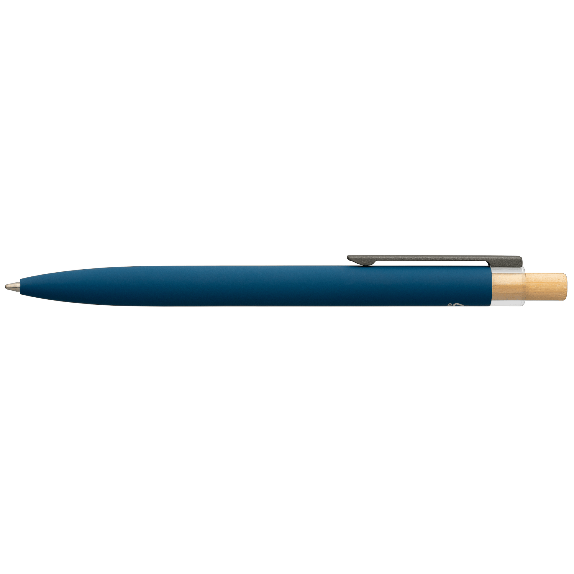 Reborn Recycled Aluminium Deluxe Pen promotional pen in navy blue laser engraved with your company logo