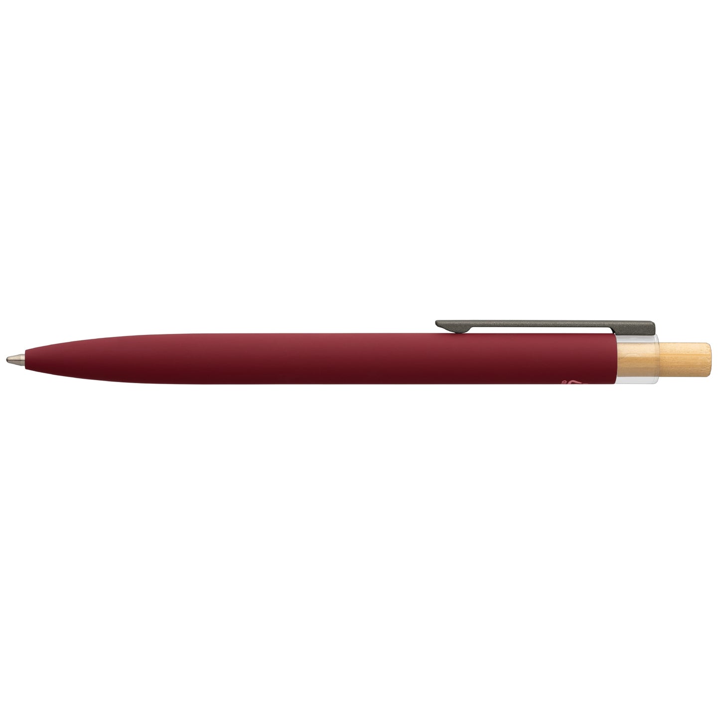 Reborn Recycled Aluminium Deluxe Pen promotional pen in burgundy laser engraved with your company logo