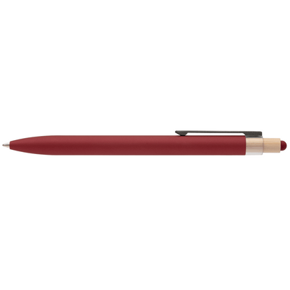 Reborn Recycled Aluminium Stylus Pen promotional pen in red laser engraved with your company logo