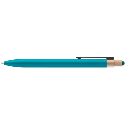 Reborn Recycled Aluminium Stylus Pen promotional pen in turquoise laser engraved with your company logo