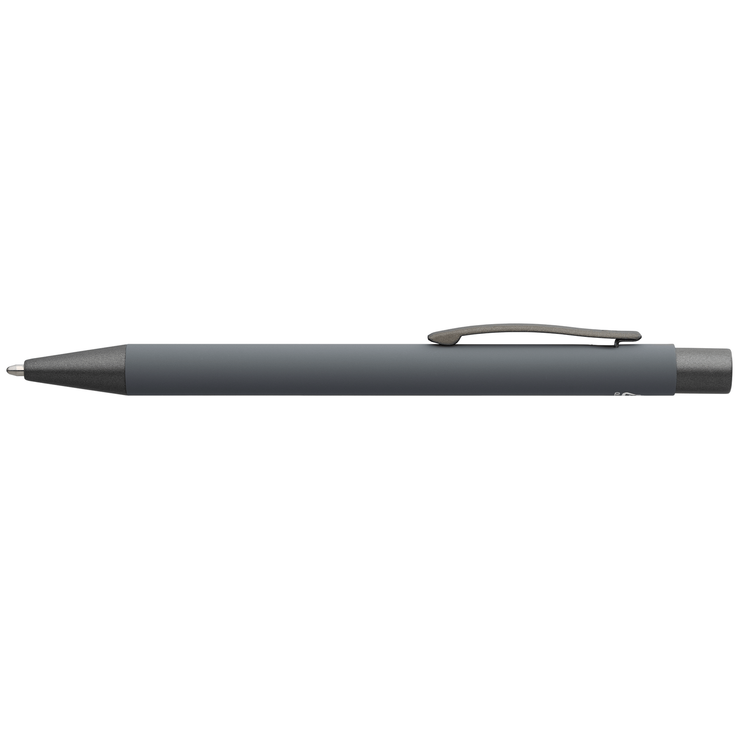 Bowie Recycled Aluminium Softy Pen promotional pen in cool gray laser engraved with your company logo