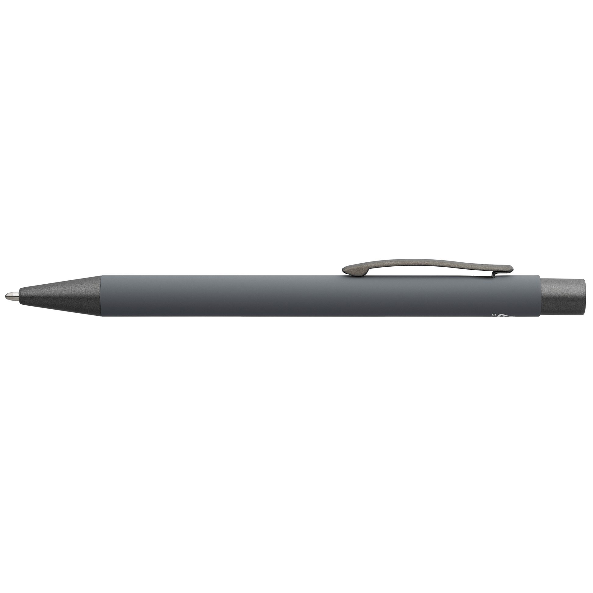 Bowie Recycled Aluminium Softy Pen promotional pen in cool gray laser engraved with your company logo