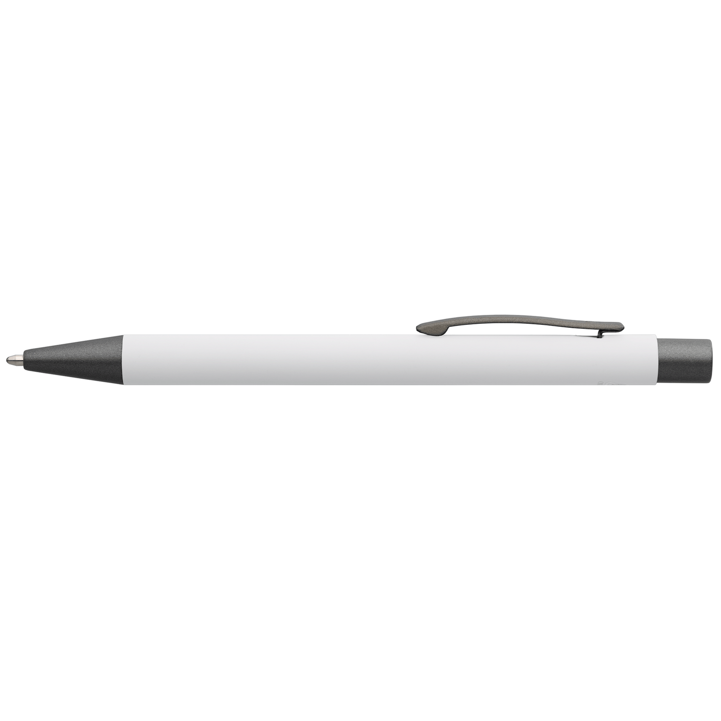 Bowie Recycled Aluminium Softy Pen promotional pen in white laser engraved with your company logo