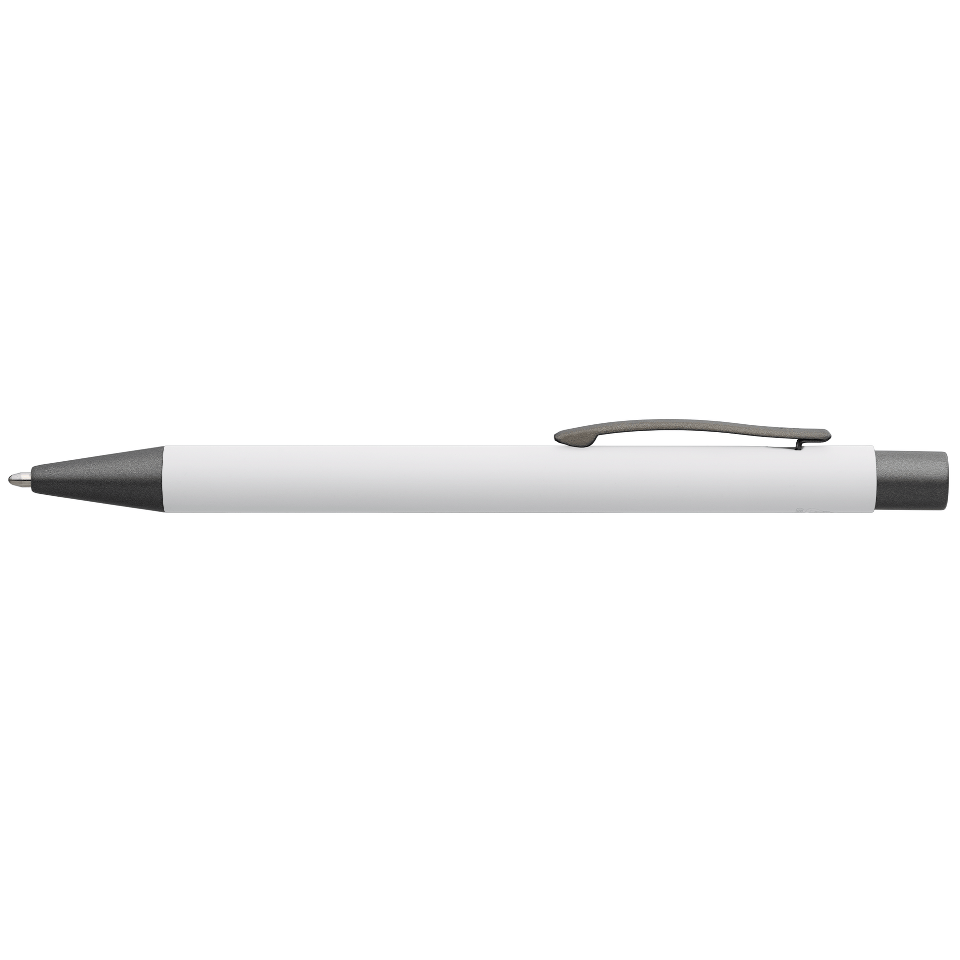 Bowie Recycled Aluminium Softy Pen promotional pen in white laser engraved with your company logo