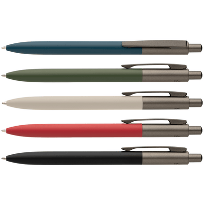 Koro Recycled Aluminium Gunmetal Trim Pen promotional pen in assortment laser engraved with your company logo