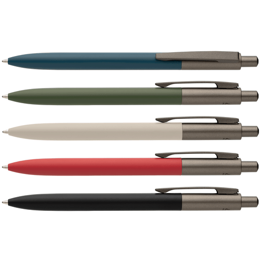Koro Recycled Aluminium Gunmetal Trim Pen promotional pen in assortment laser engraved with your company logo