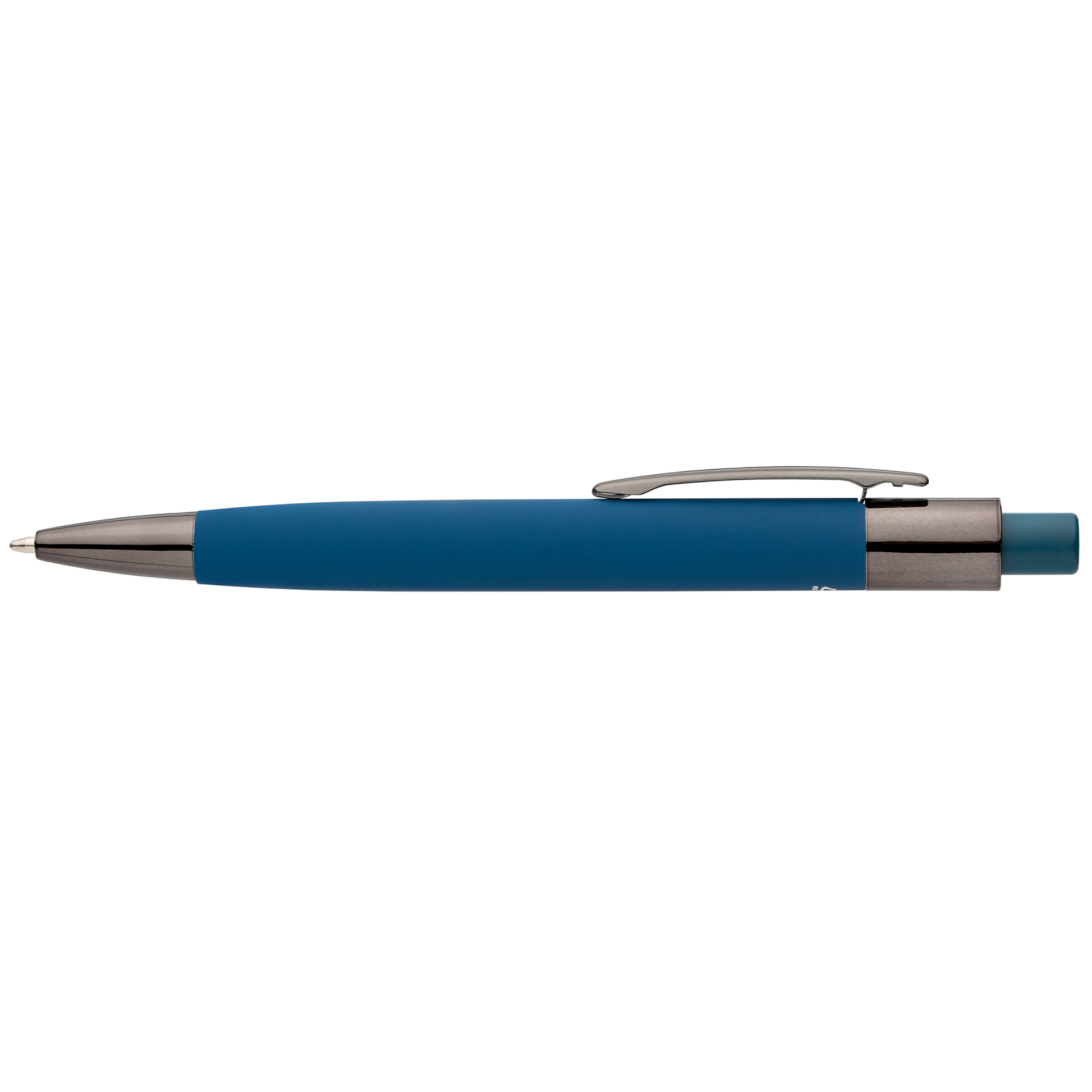Malmö Recycled Aluminium Soft Touch Barrel Pen promotional pen in royal blue laser engraved with your company logo