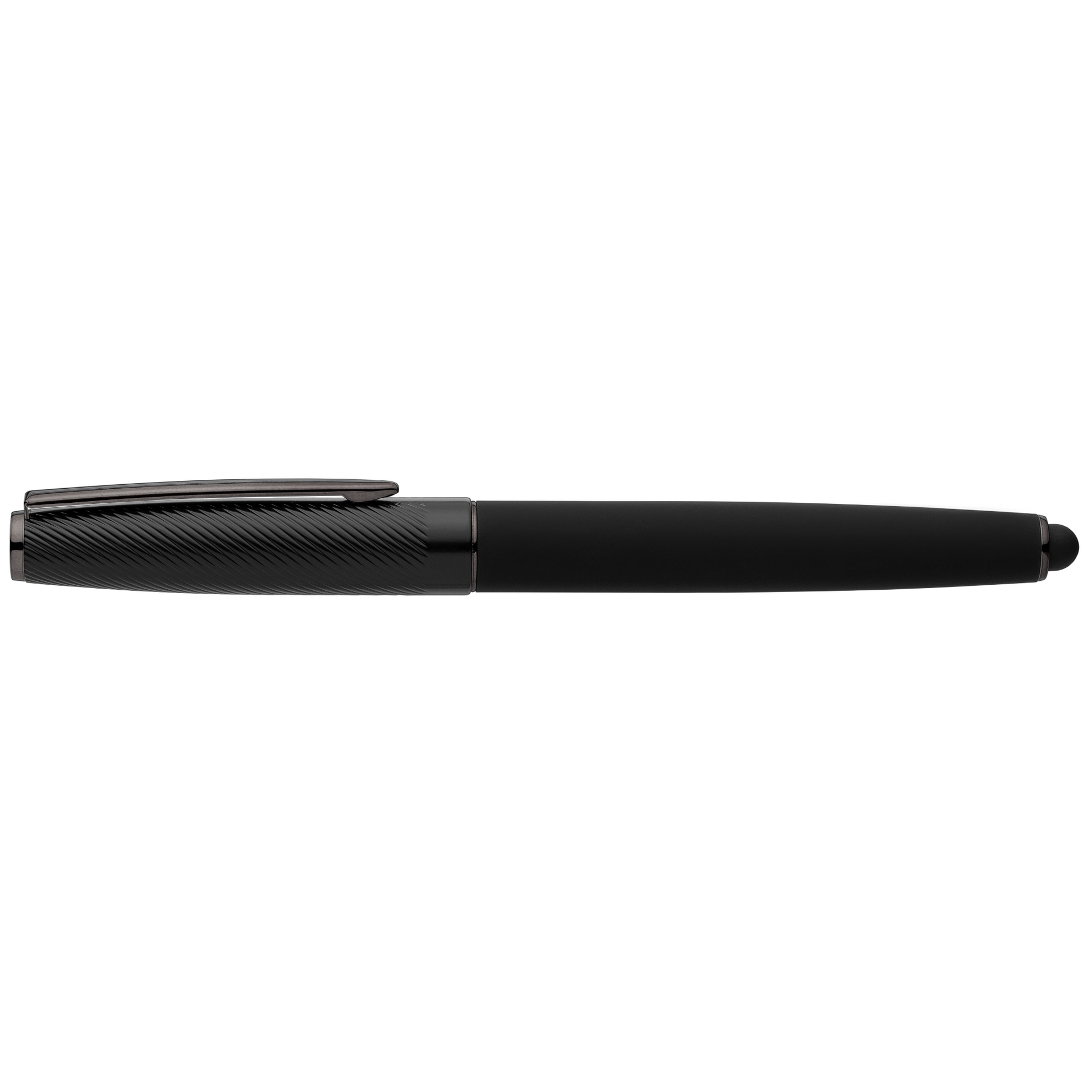 Metropolis™ Recycled Aluminium Stylus Gel Pen promotional pen in black printed with your company logo