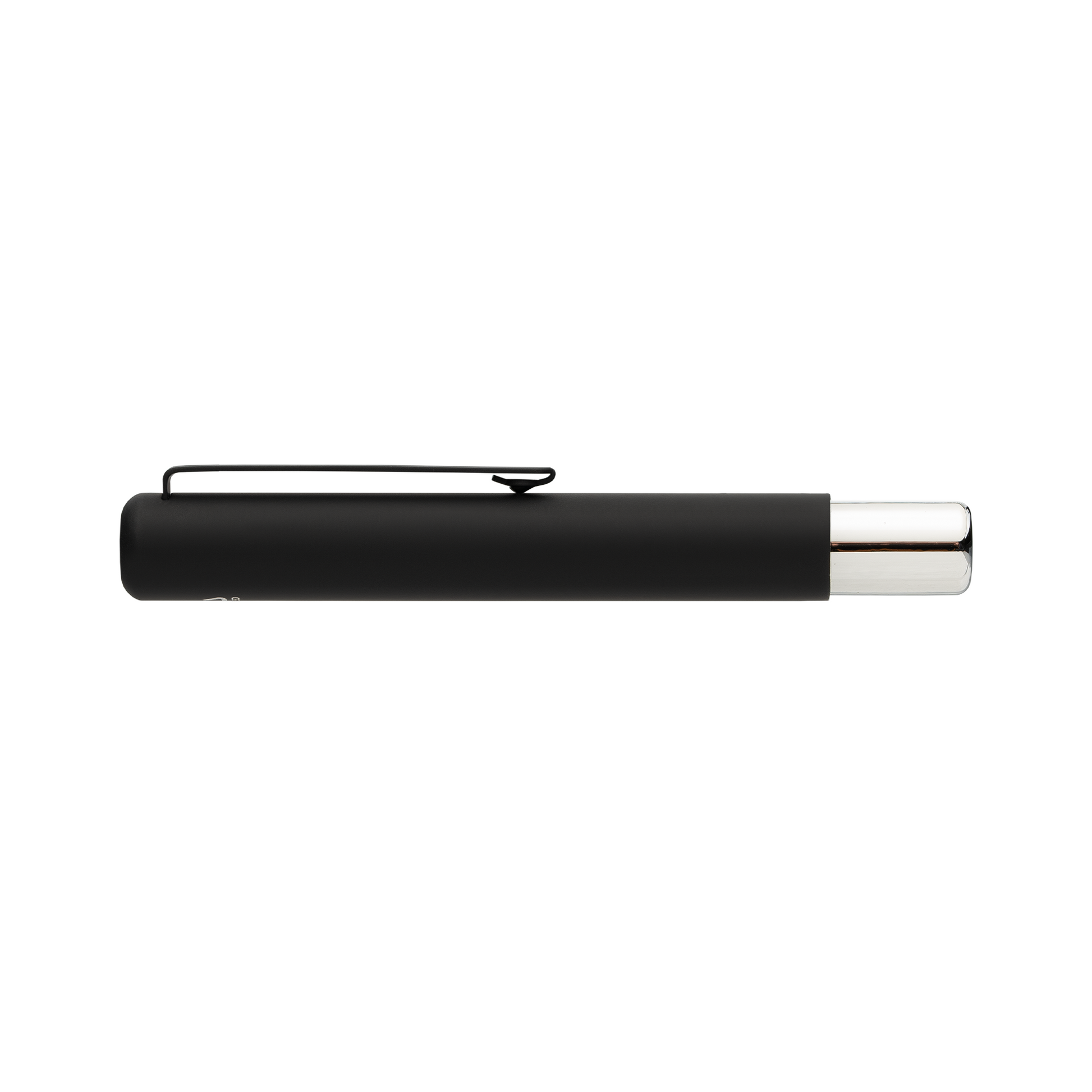 Meni Recycled Aluminium Pocket Size Pen promotional pen in black laser engraved with your company logo