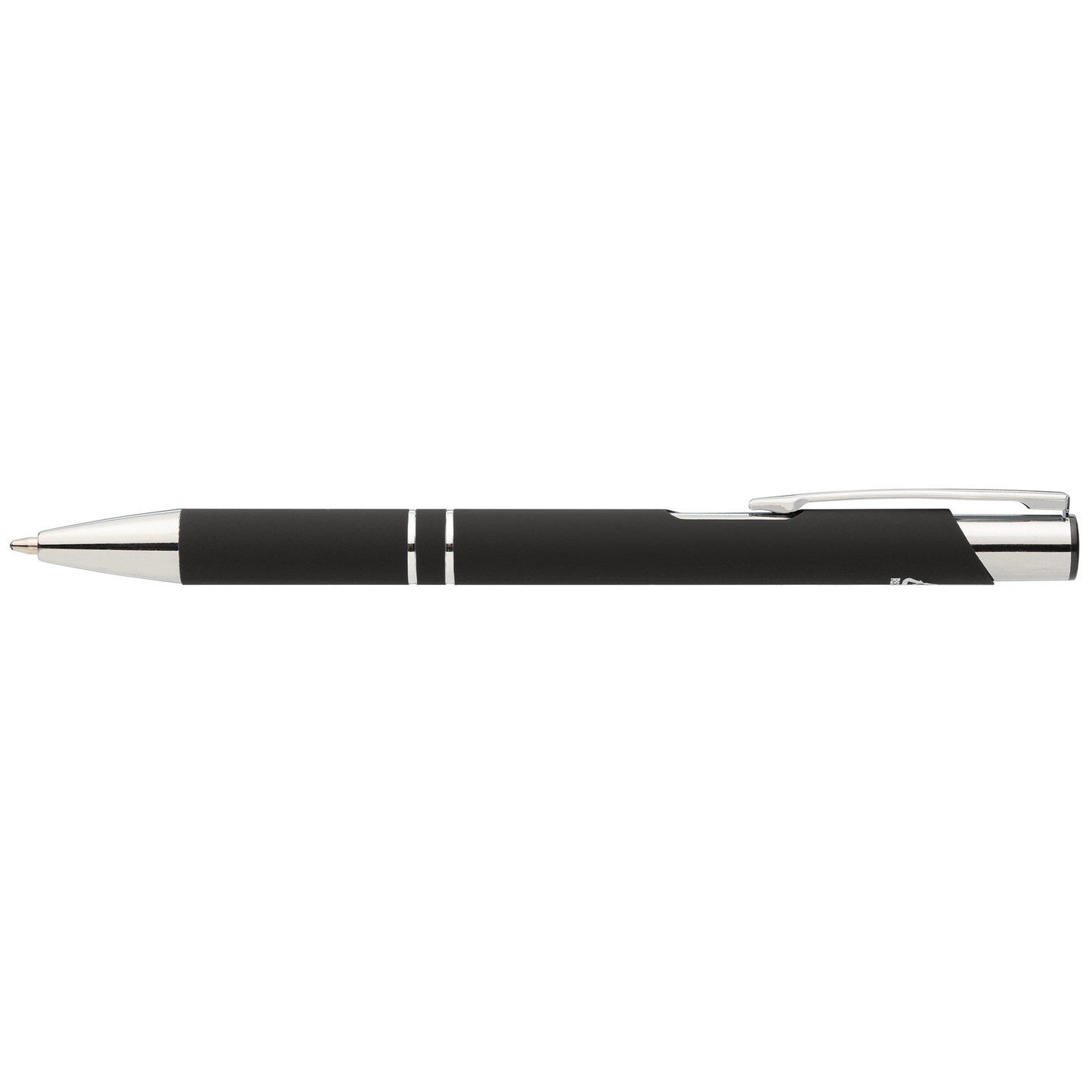 Tres-Chic Recycled Aluminium Chrome Trim Pen promotional pen in black laser engraved with your company logo