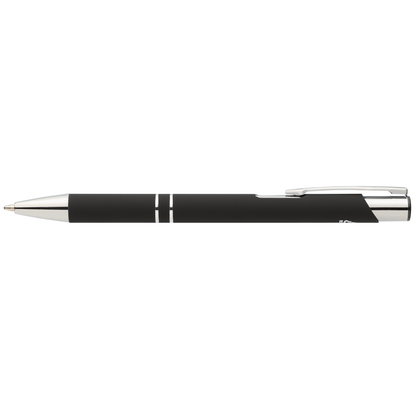 Tres-Chic Recycled Aluminium Chrome Trim Pen promotional pen in black laser engraved with your company logo