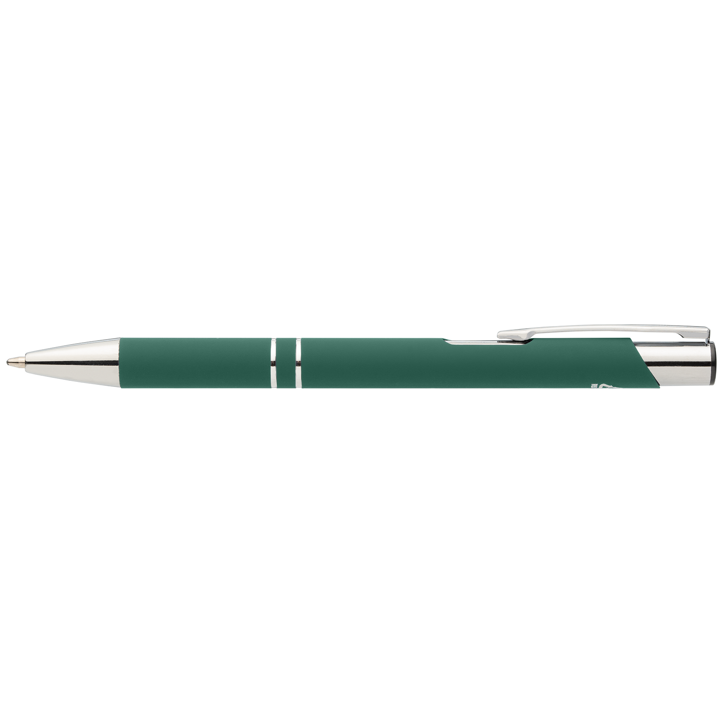 Tres-Chic Recycled Aluminium Chrome Trim Pen promotional pen in forest green laser engraved with your company logo