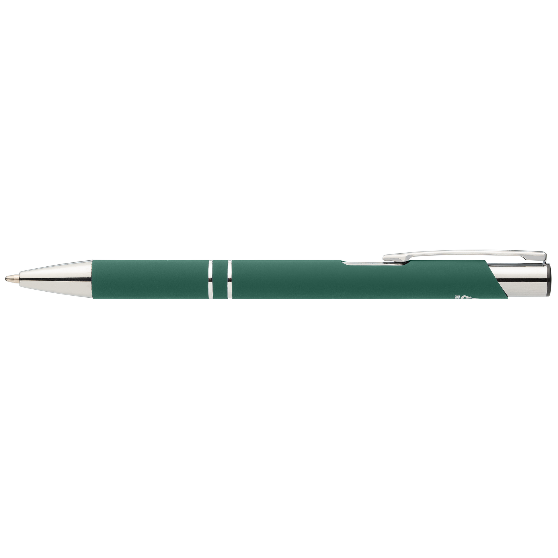 Tres-Chic Recycled Aluminium Chrome Trim Pen promotional pen in forest green laser engraved with your company logo