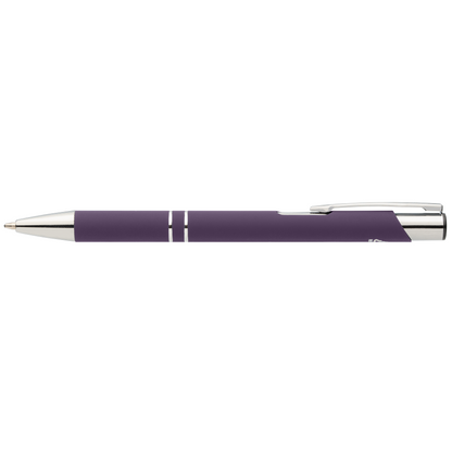Tres-Chic Recycled Aluminium Chrome Trim Pen promotional pen in purple laser engraved with your company logo