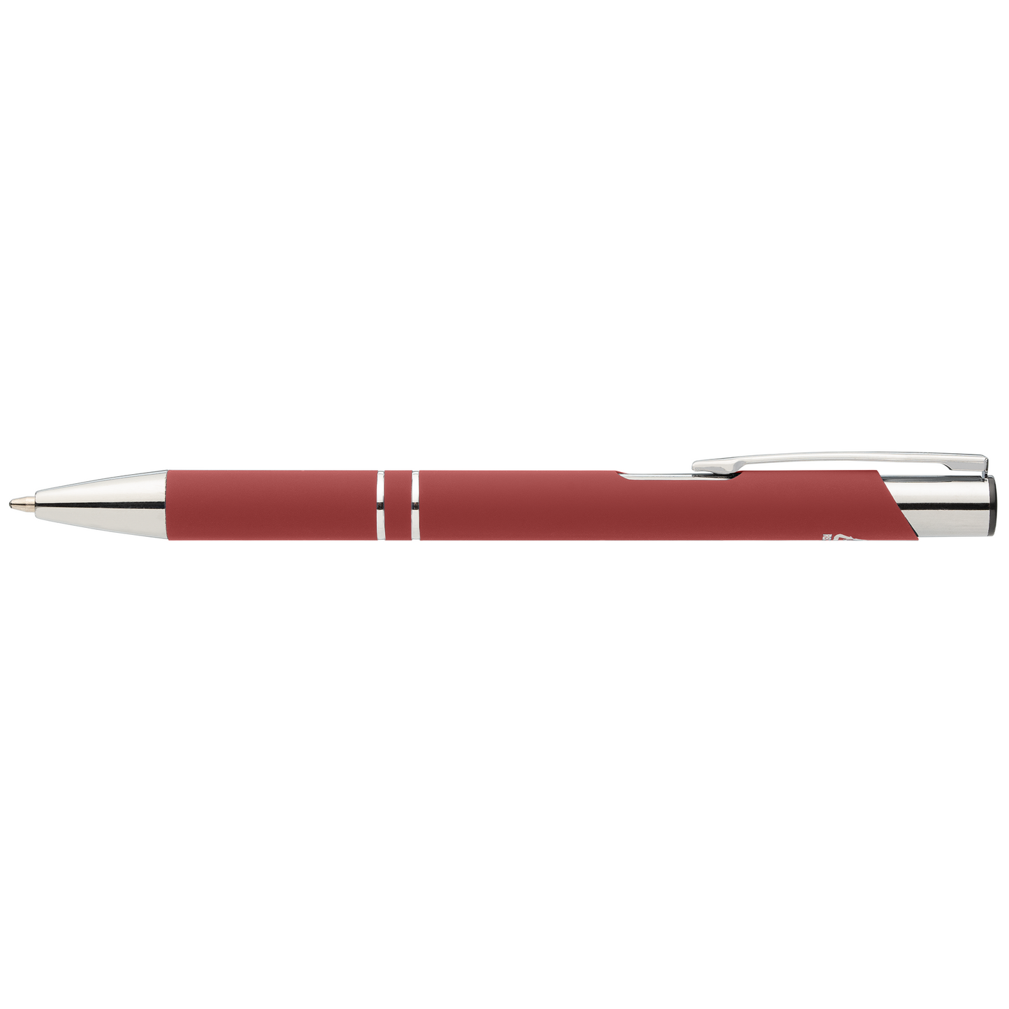 Tres-Chic Recycled Aluminium Chrome Trim Pen promotional pen in burgundy laser engraved with your company logo