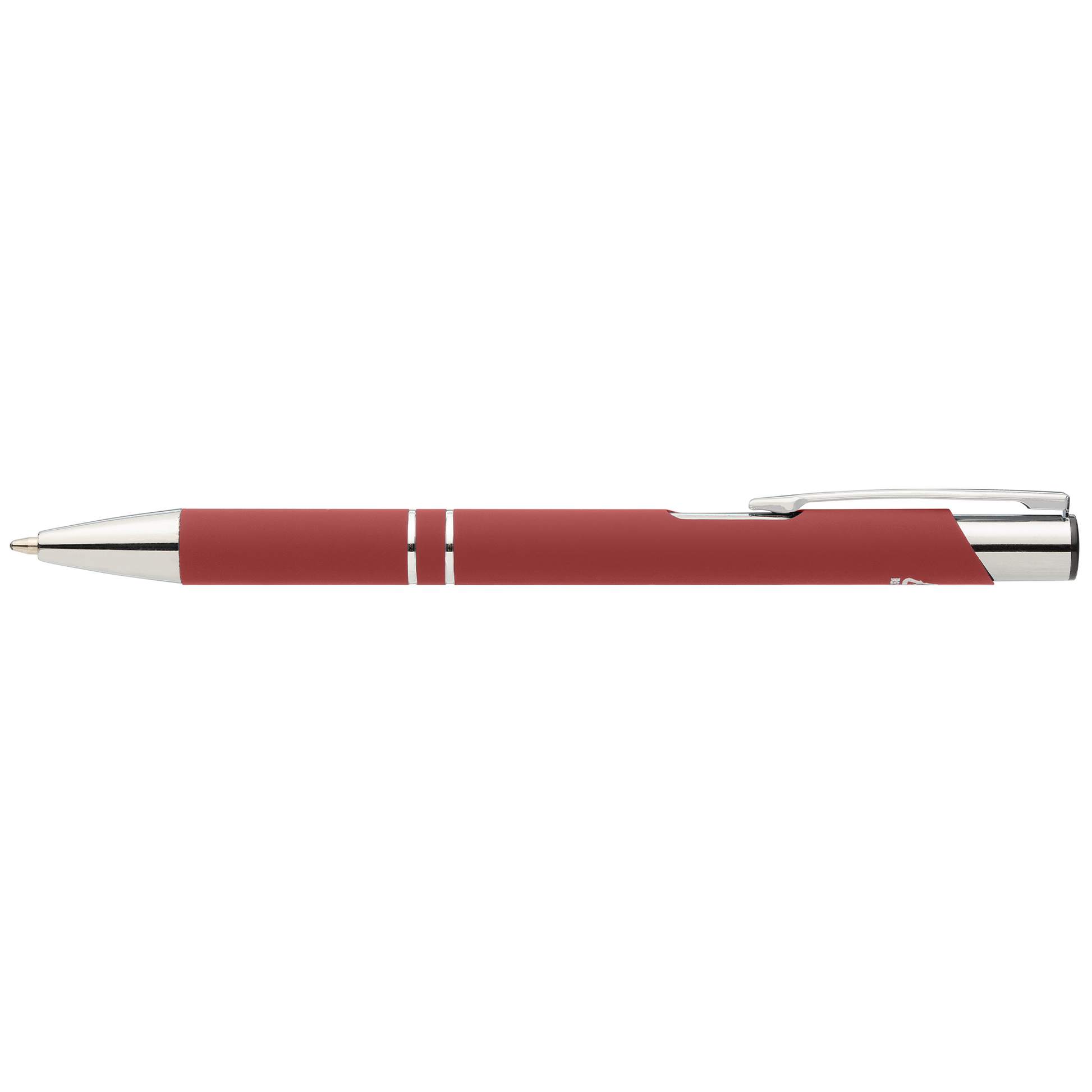 Tres-Chic Recycled Aluminium Chrome Trim Pen promotional pen in burgundy laser engraved with your company logo