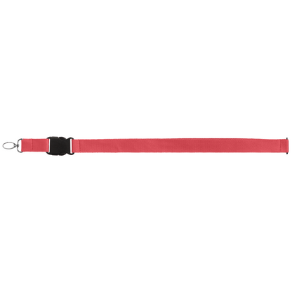 Jex rPET Breakaway Buckle Lanyard promotional lanyard in red printed with your company logo