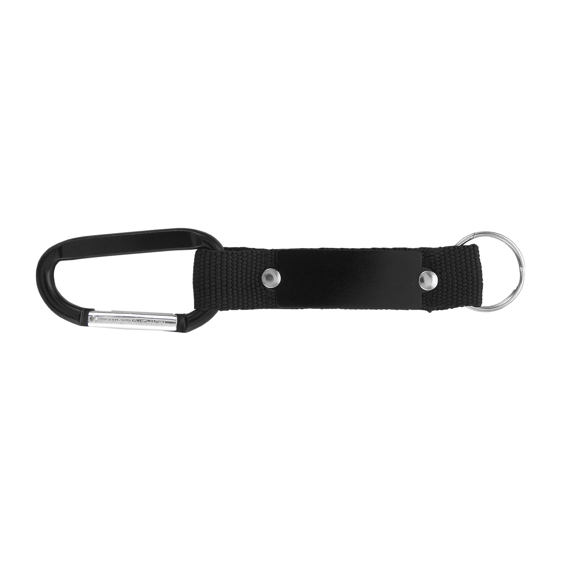 Willis Keyring promotional event giveaway in black laser engraved with your company logo