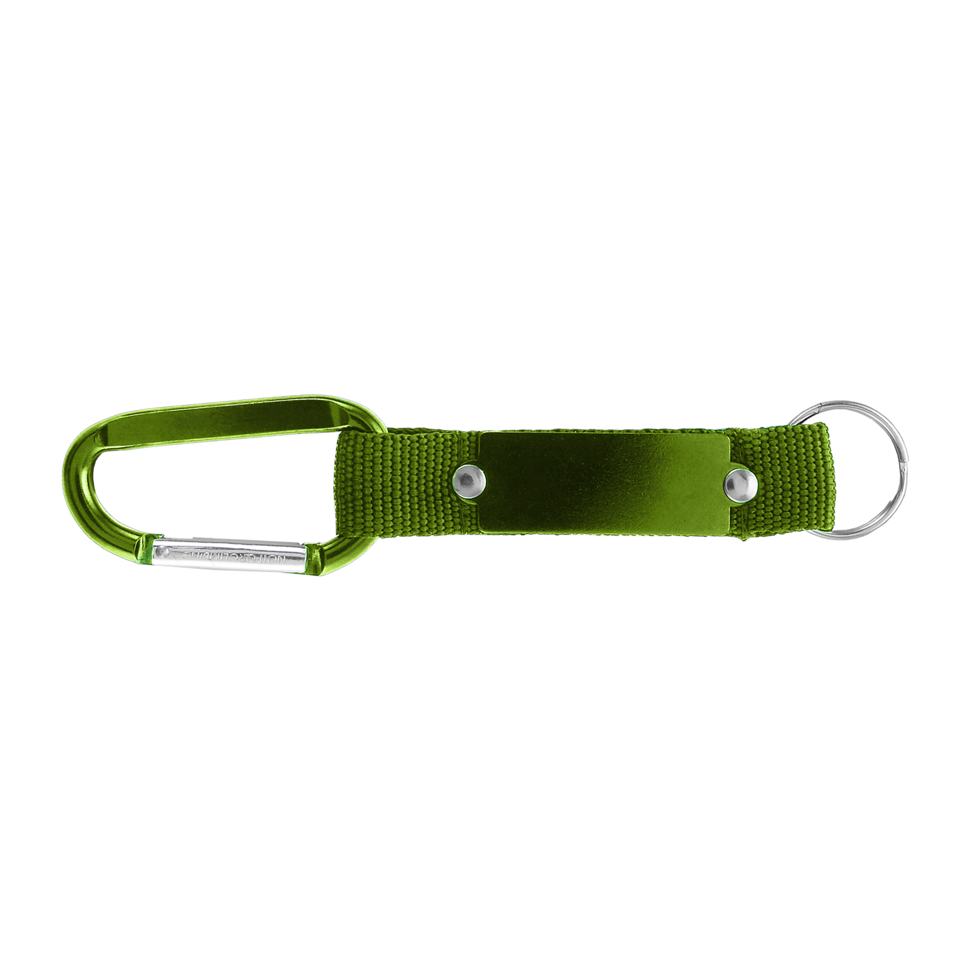 Willis Keyring promotional event giveaway in green laser engraved with your company logo