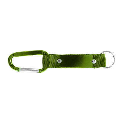 Willis Keyring promotional event giveaway in green laser engraved with your company logo