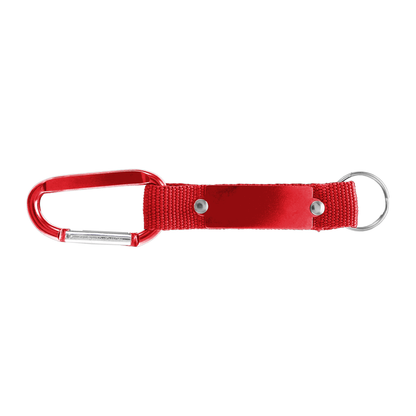 Willis Keyring promotional event giveaway in red laser engraved with your company logo