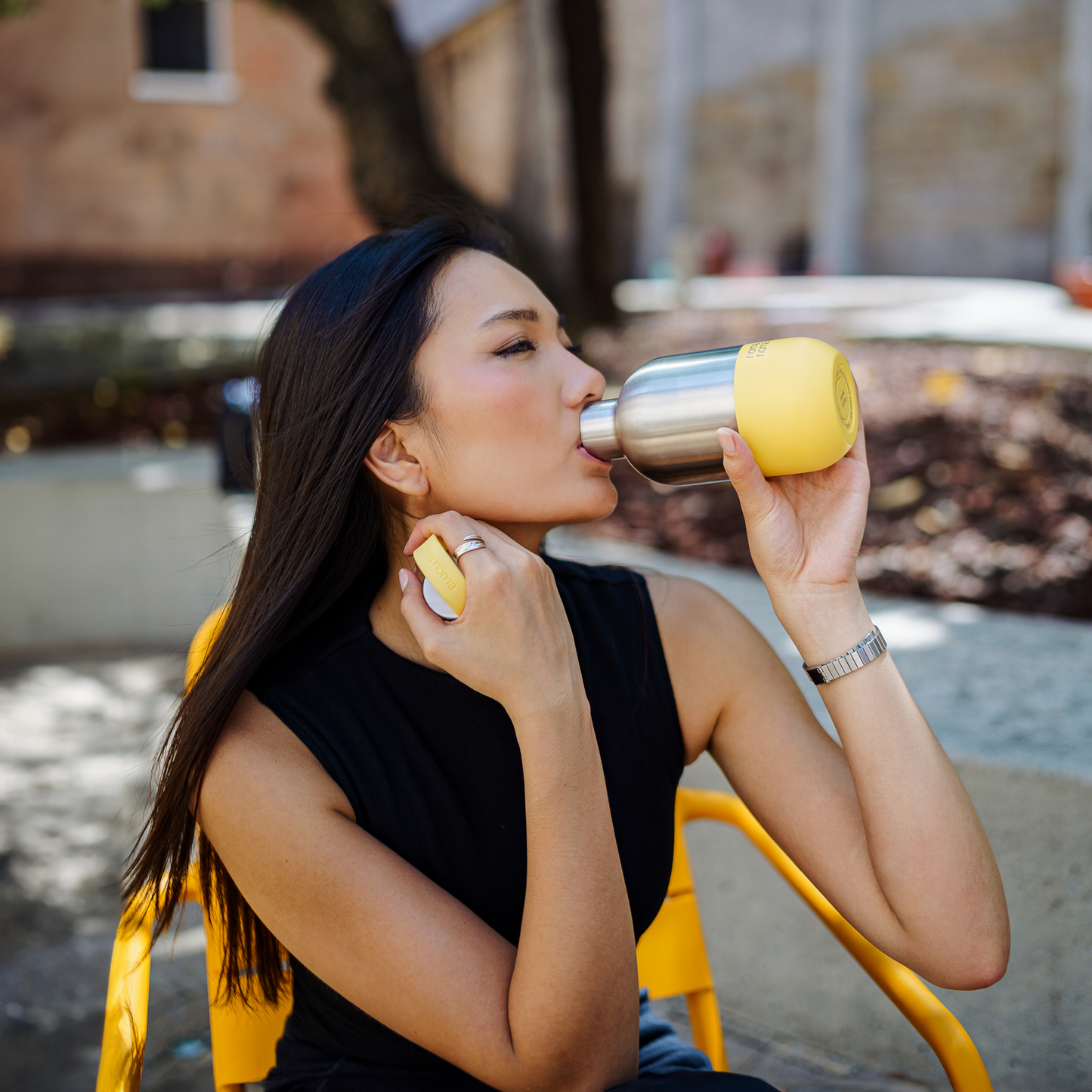 Borraccia in acciaio inossidabile (giallo limonata) - 500 ml