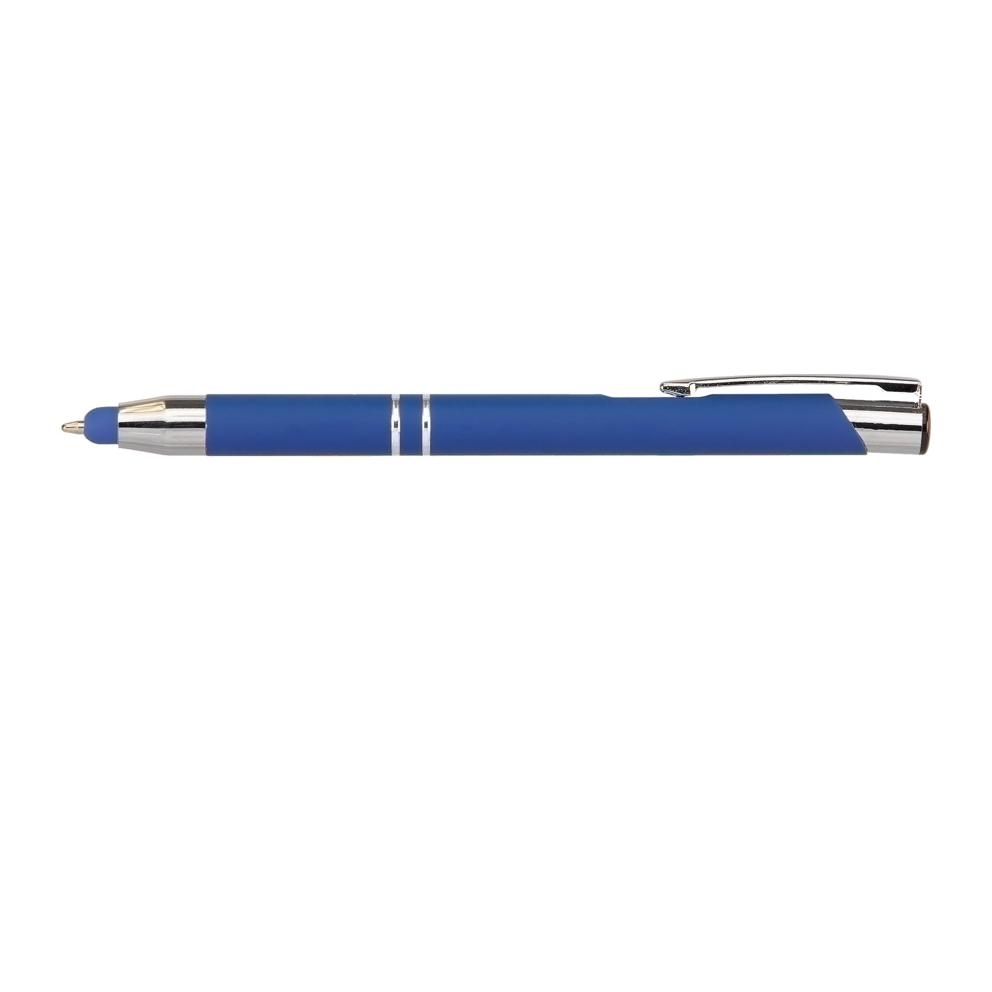 Crosby Softy Pen with Bottom Stylus promotional pen in navy blue printed with your company logo