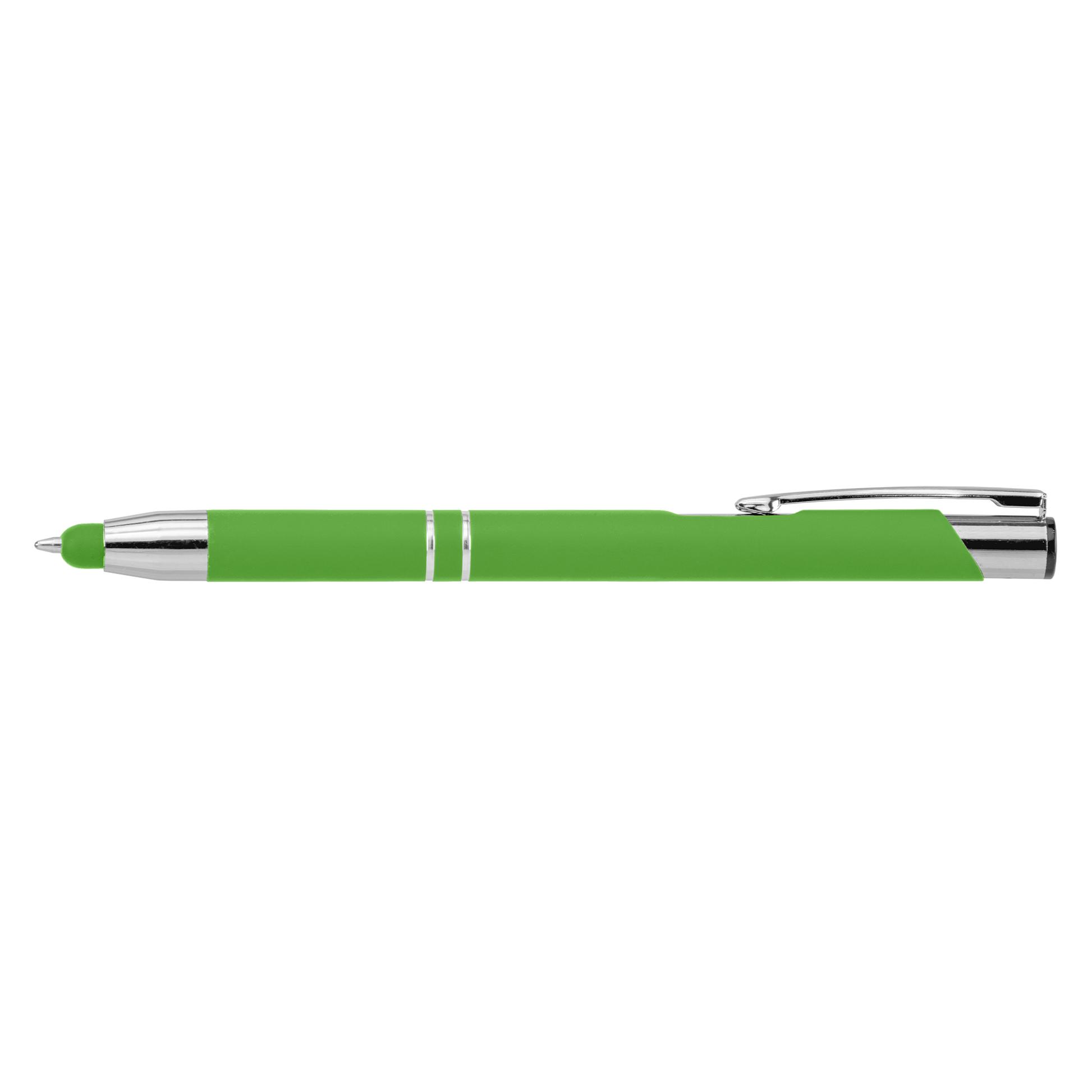 Crosby Softy Pen with Bottom Stylus promotional pen in green printed with your company logo