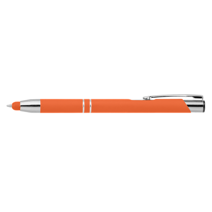 Crosby Softy Pen with Bottom Stylus promotional pen in orange printed with your company logo