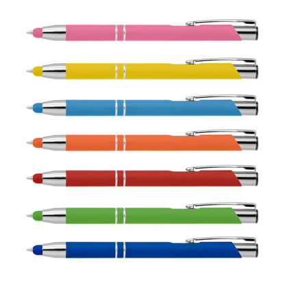 Crosby Softy Pen with Bottom Stylus promotional pen in assorted colours printed with your company logo