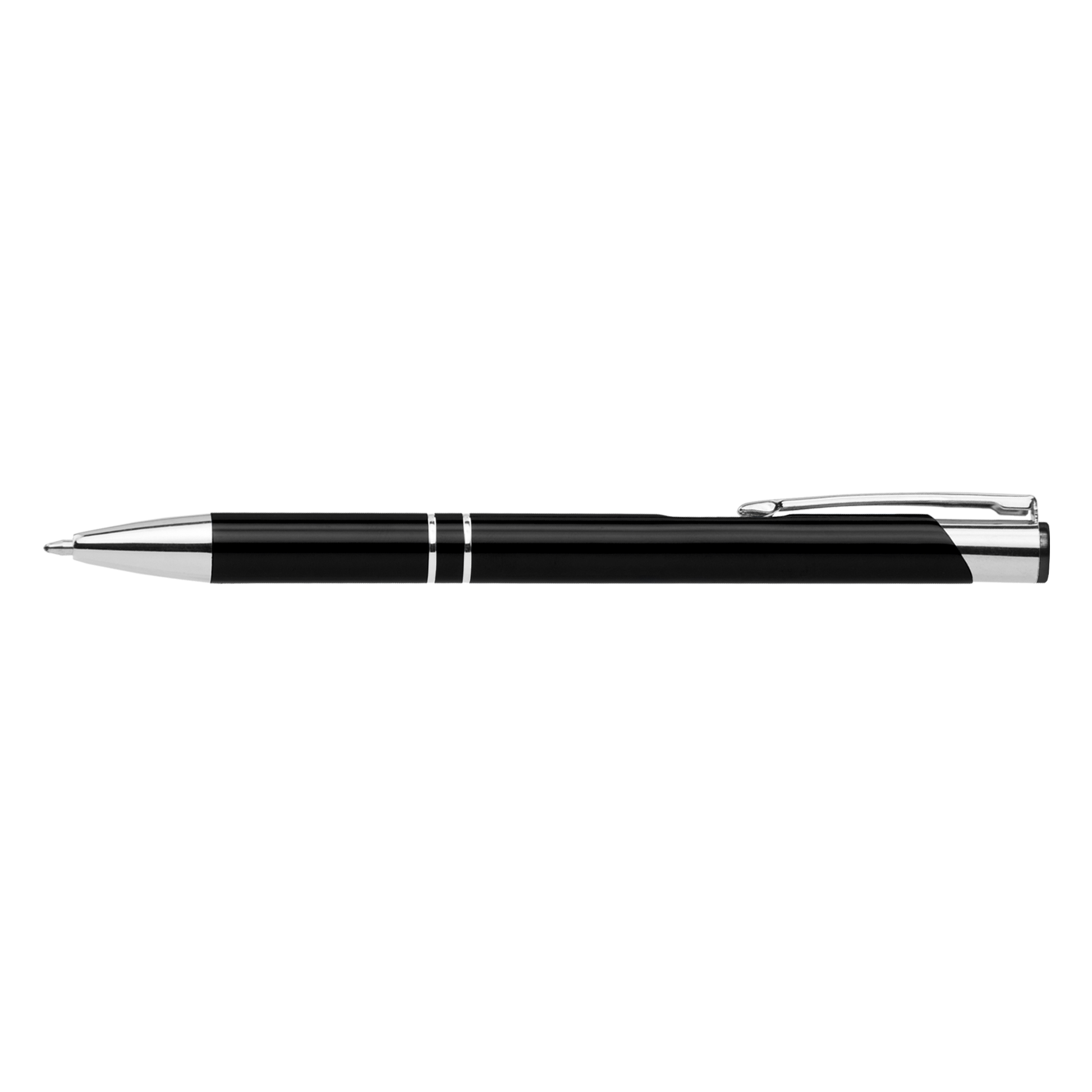 Crosby Shiny Pen promotional pen in black laser engraved with your company logo