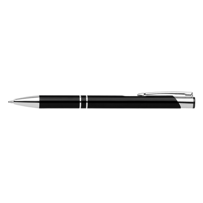 Crosby Shiny Pen promotional pen in black laser engraved with your company logo