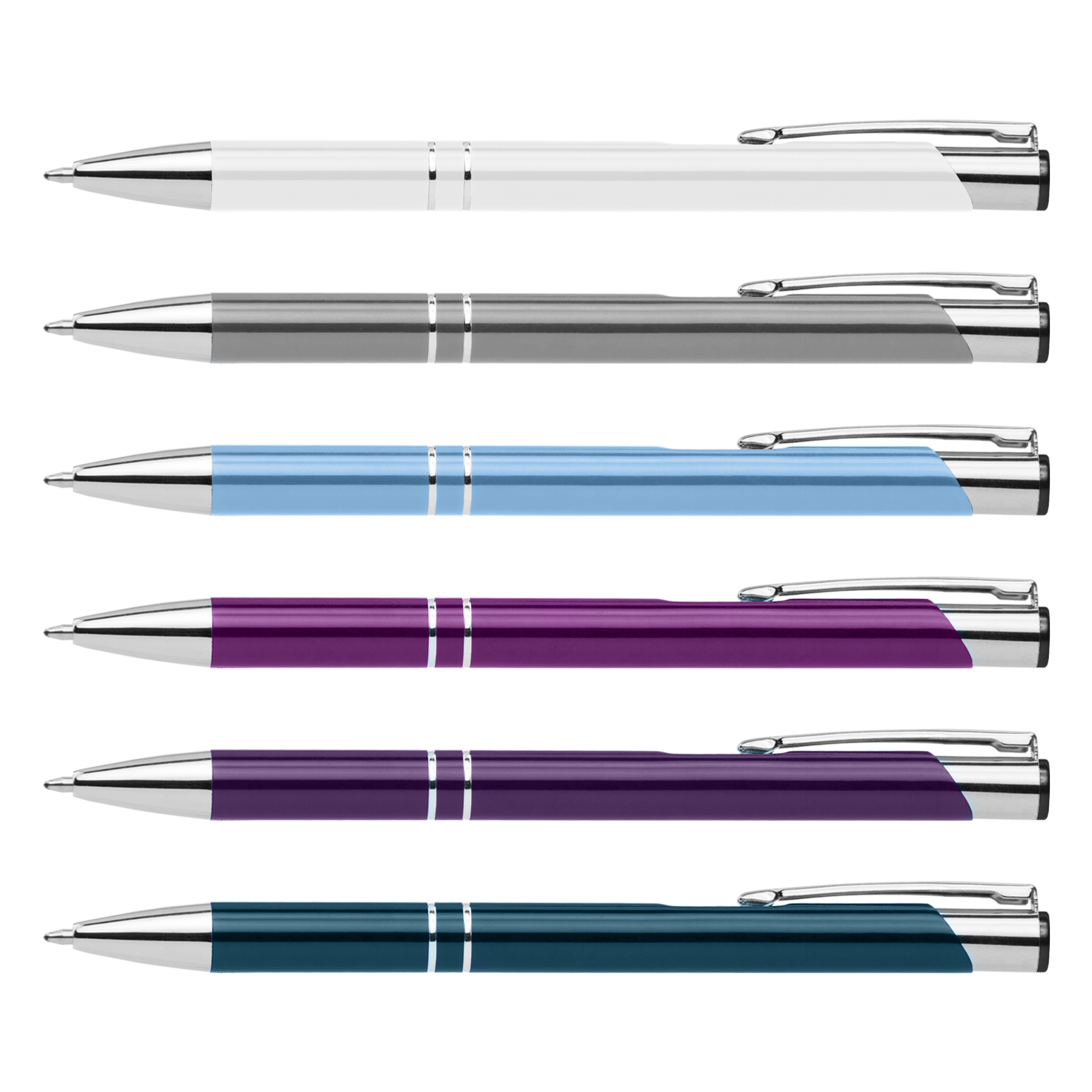 Crosby Shiny Pen promotional pen in assorted colours laser engraved with your company logo