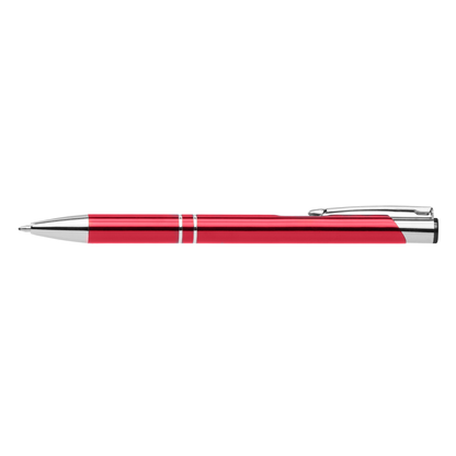 Crosby Shiny Pen promotional pen in red laser engraved with your company logo