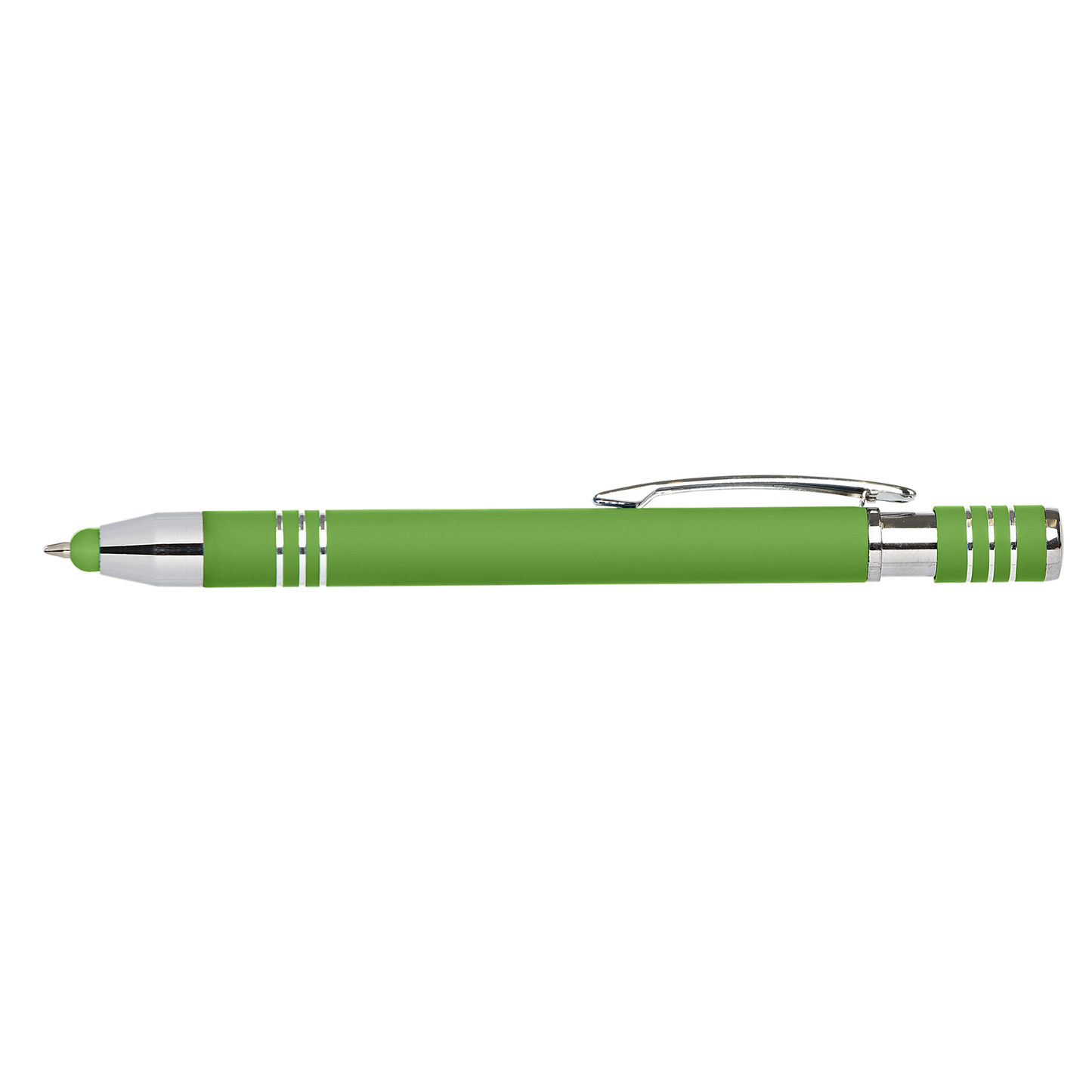 Morrison Softy Stylus Pen promotional pen in green laser engraved with your company logo