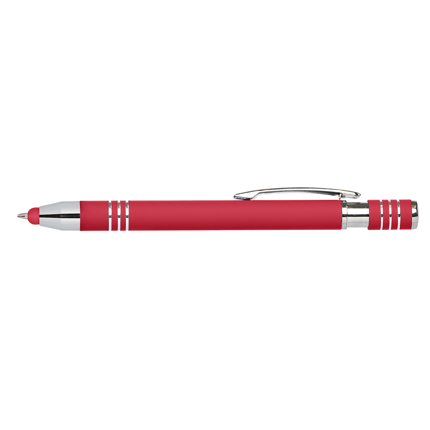 Morrison Softy Stylus Pen promotional pen in red laser engraved with your company logo