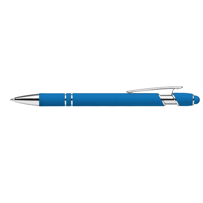 Prince Brights Stylus Pen promotional pen in light blue laser engraved with your company logo