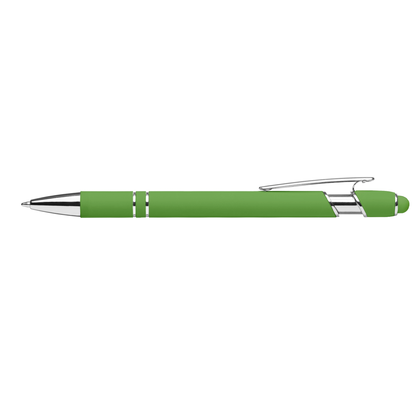 Prince Brights Stylus Pen promotional pen in green laser engraved with your company logo
