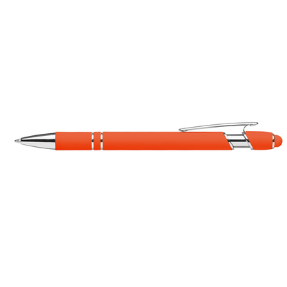 Prince Brights Stylus Pen promotional pen in orange laser engraved with your company logo