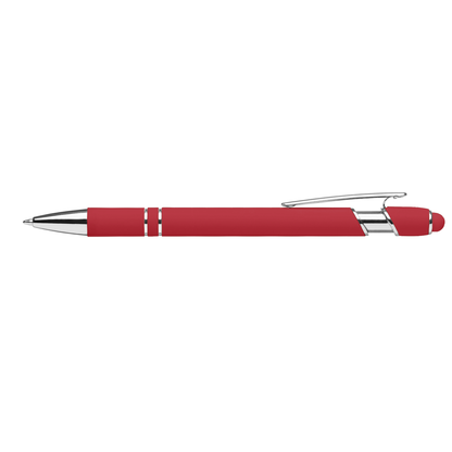 Prince Brights Stylus Pen promotional pen in red laser engraved with your company logo