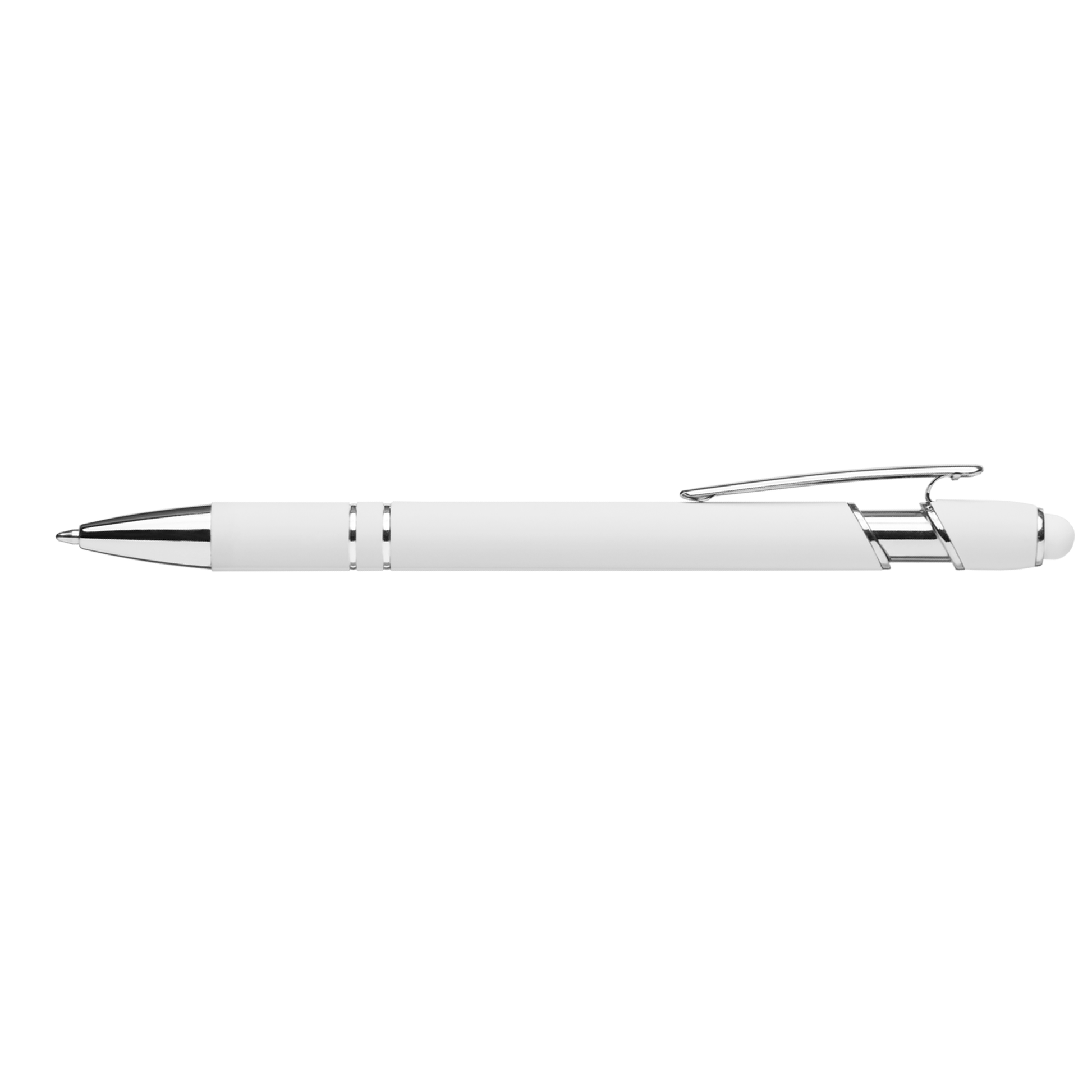 Prince Brights Stylus Pen promotional pen in white laser engraved with your company logo