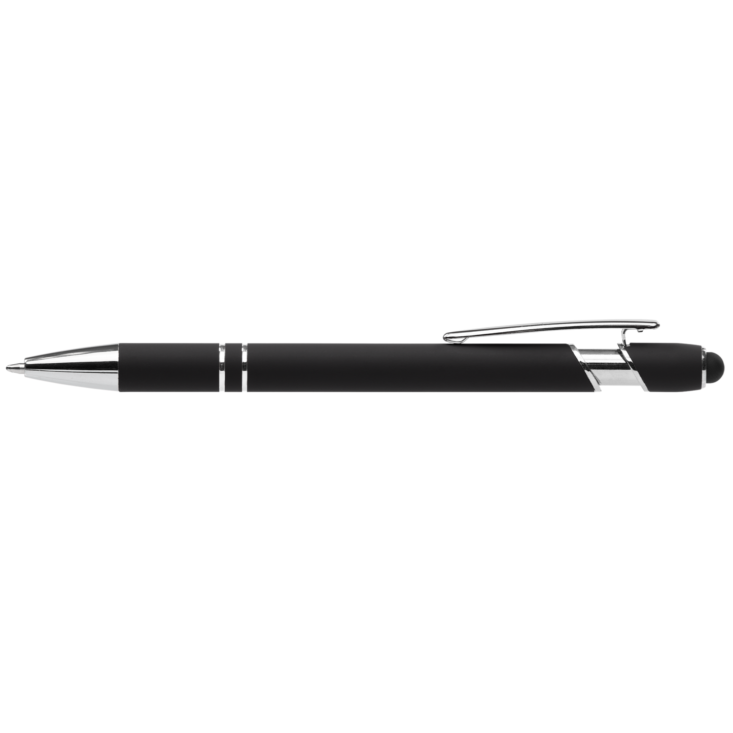 Prince Softy Pen with Stylus promotional pen in black laser engraved with your company logo