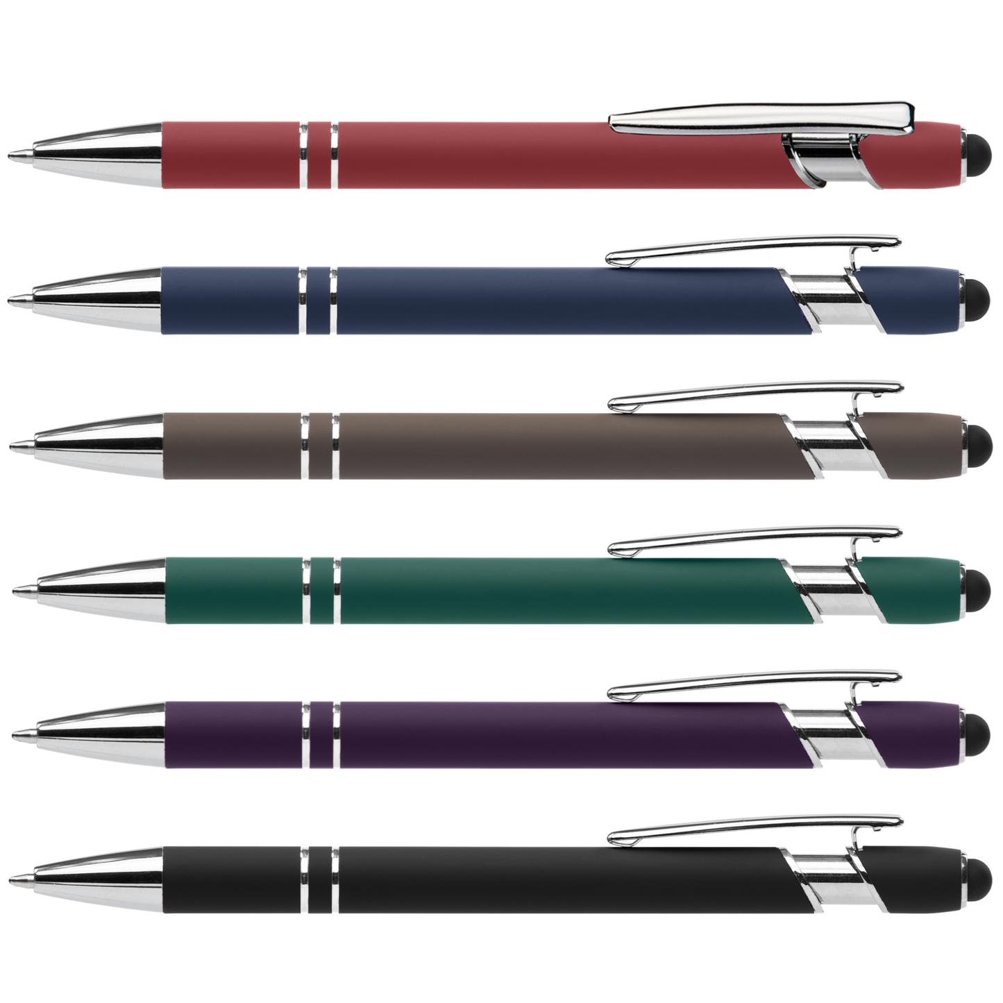 Prince Softy Pen with Stylus promotional pen in assorted colours laser engraved with your company logo