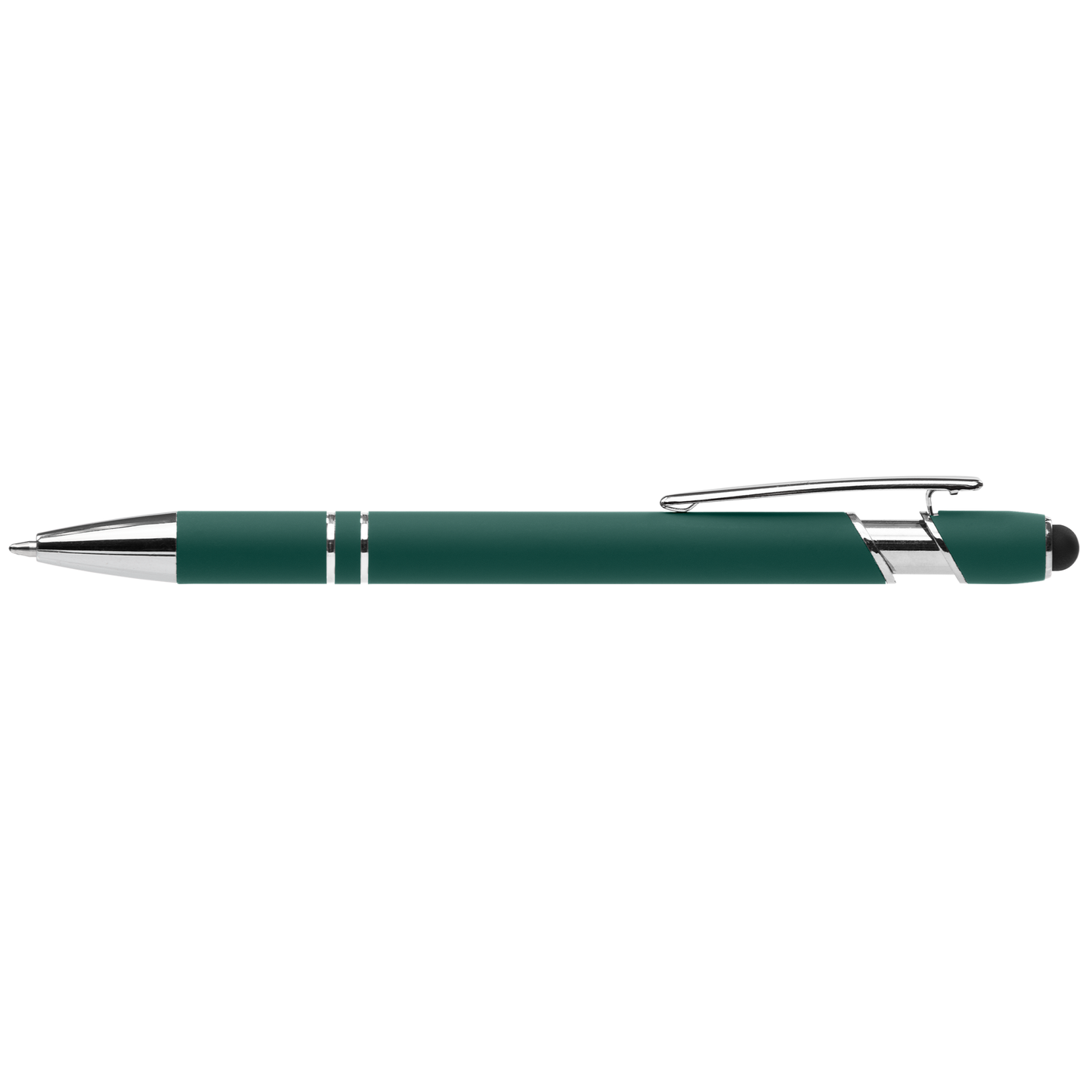 Prince Softy Pen with Stylus promotional pen in green laser engraved with your company logo